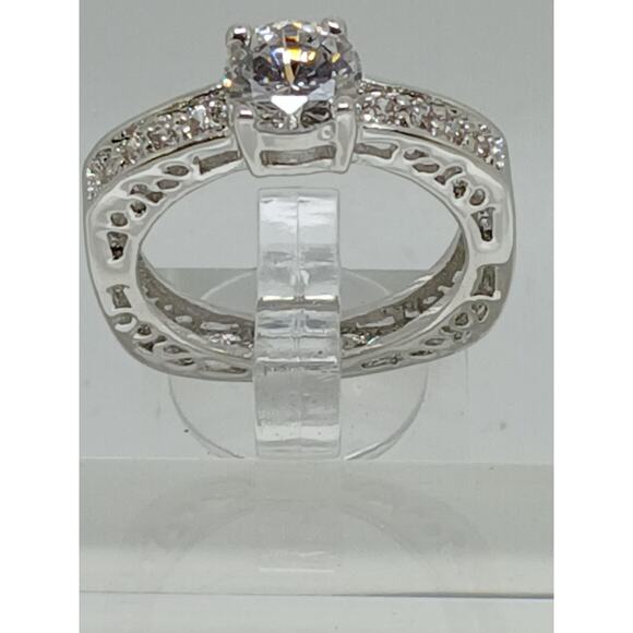 2 CT Unique Vintage Gold Plated Round Brilliant Sim Diamond CZ Engagement Ring 7 - Picture 4 of 10